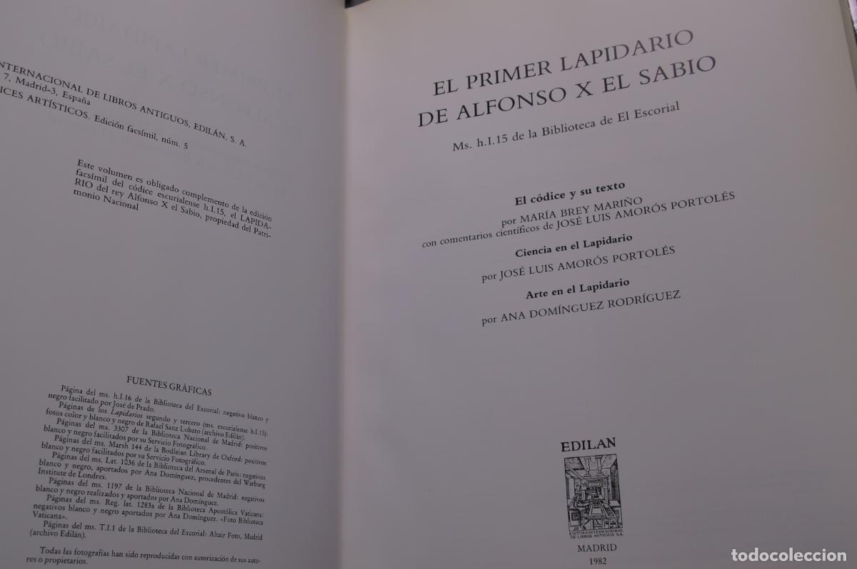 Libros de segunda mano: EL PRIMER LAPIDARIO DE ALFONSO X EL SABIO. EDILLAN. FACSIMIL - Foto 2