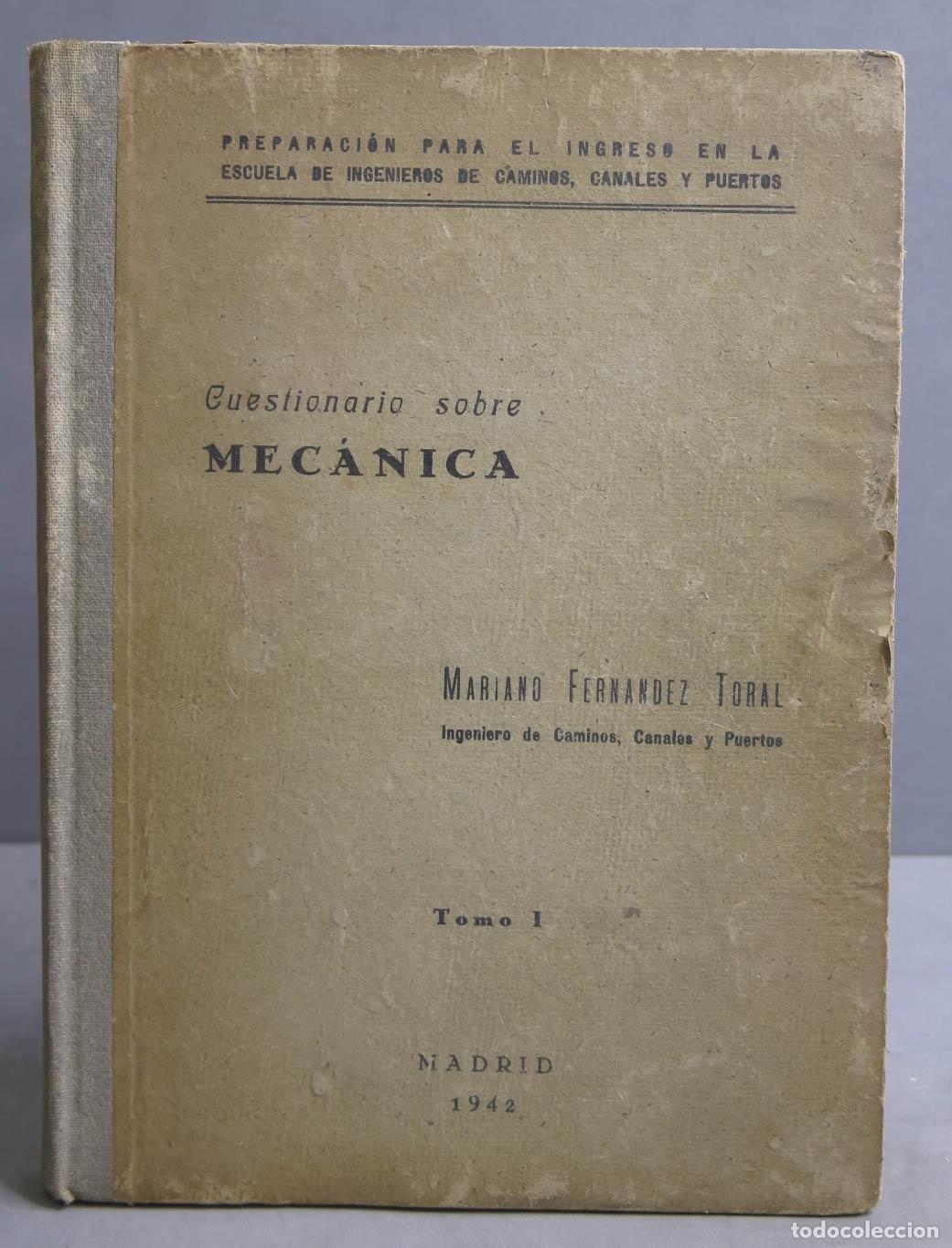 Libri di seconda mano: CUESTIONARIO SOBRE MECANICA. TORRAL. 1942