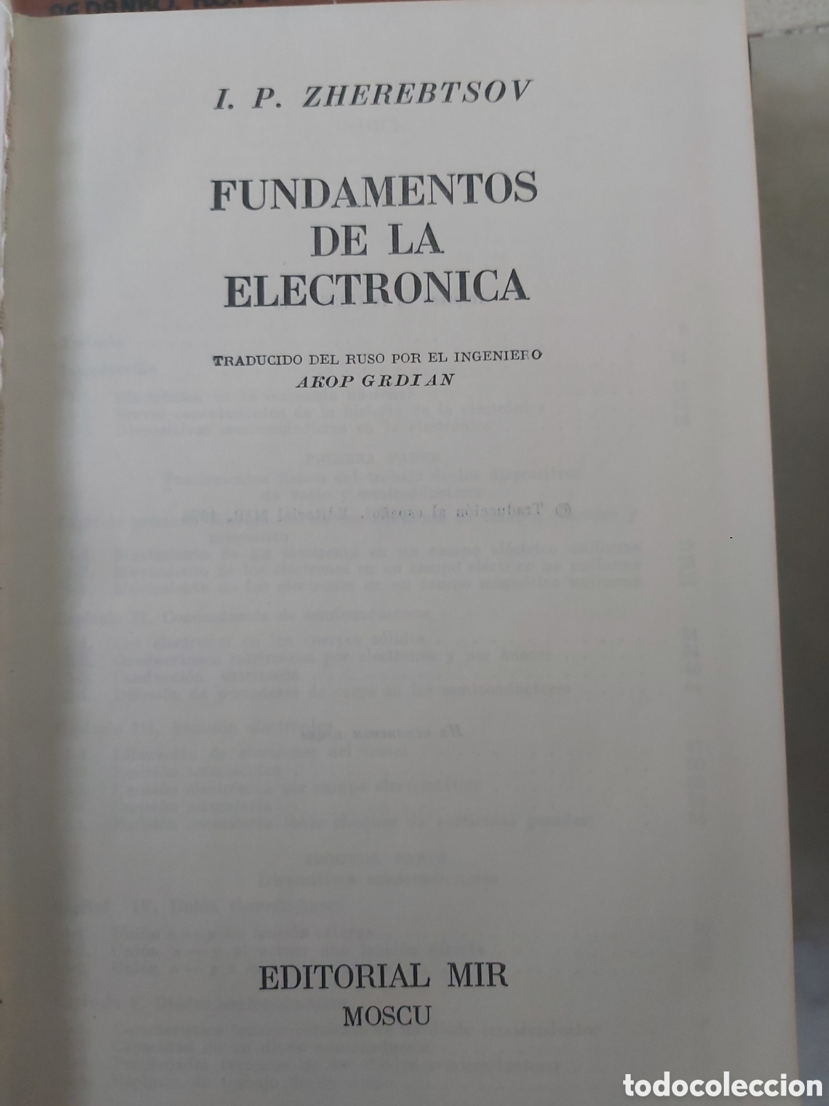 Libros de segunda mano de ciencias: MIR. ZHEREBTSOV. 1979. Fundamentos de electr&oacute;nica - Foto 2