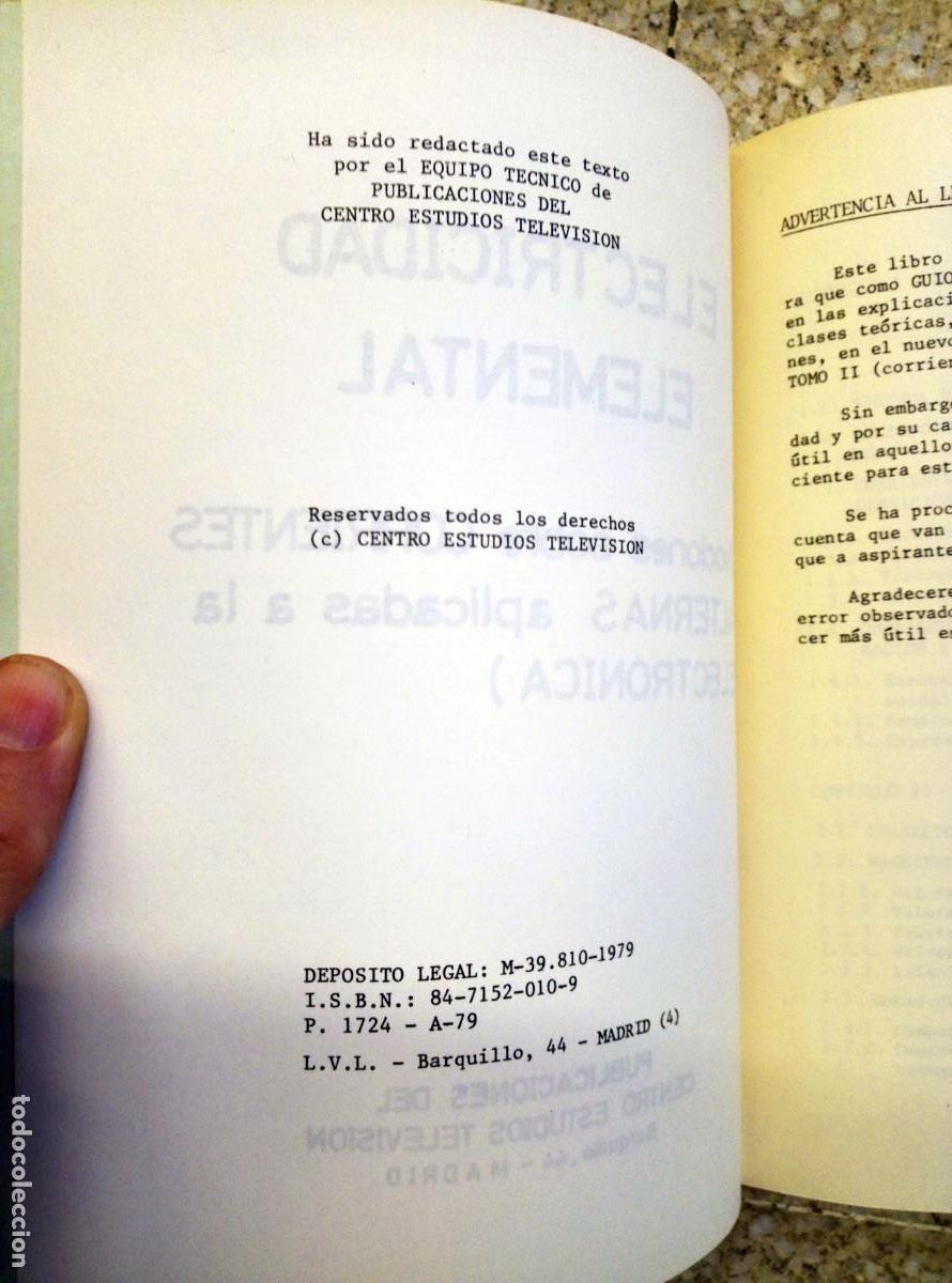 Libros de segunda mano de ciencias: Electricidad Elemental. Nociones sobre Corrientes Alternas aplicadas a la electr&oacute;nica. Ejercicios - Foto 2