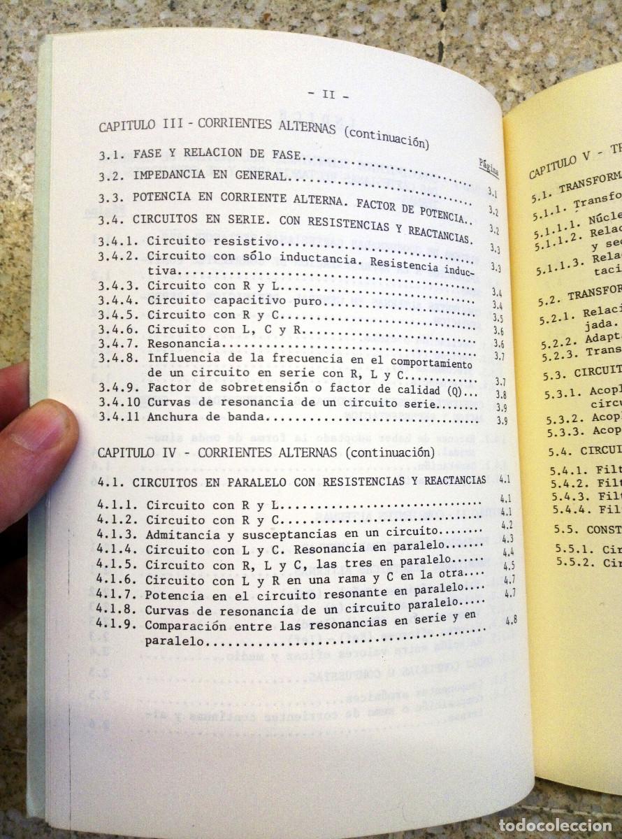 Libros de segunda mano de ciencias: Electricidad Elemental. Nociones sobre Corrientes Alternas aplicadas a la electr&oacute;nica. Ejercicios - Foto 4