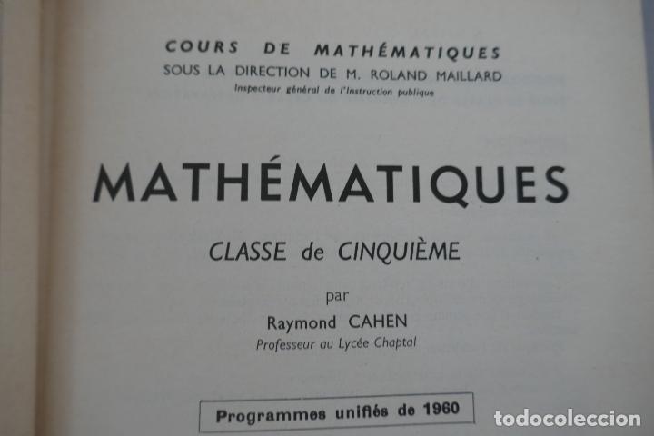 Libros de segunda mano de ciencias: COHEN, Vidal. - MATHEMATIQUES - classe de Cinqui&egrave;me (en Franc&eacute;s) - Foto 5