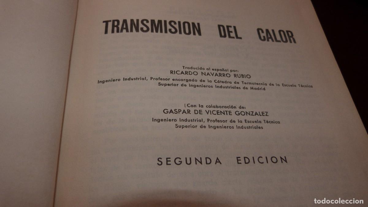 Libros de segunda mano de ciencias: TRANSMISION DEL CALOR, A.J. CHAPMAN,1968, 2&ordf; EDIC.488PP ,TELA. - Foto 2