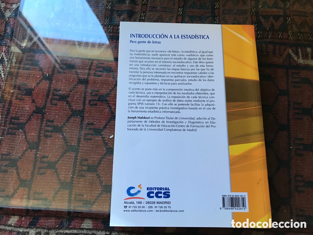 Libros de segunda mano de ciencias: Introducci&oacute;n a la Estad&iacute;stica para gente de letras. Joseph Mafokozi. CSS. Como nuevo - Foto 3