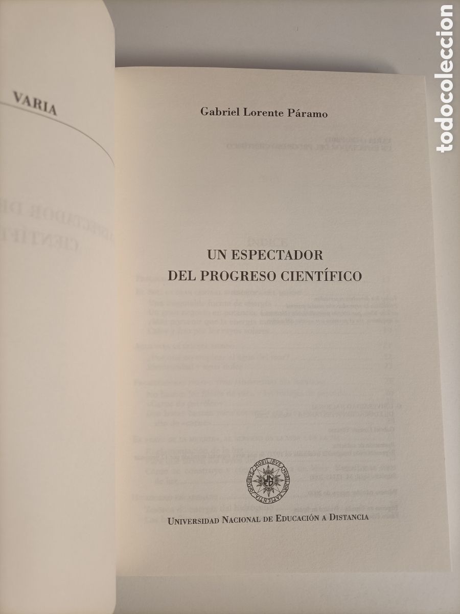 Libros de segunda mano de ciencias: Un espectador del progreso cient&iacute;fico Gabriel Lorente P&aacute;ramo .. ciencia - Foto 6