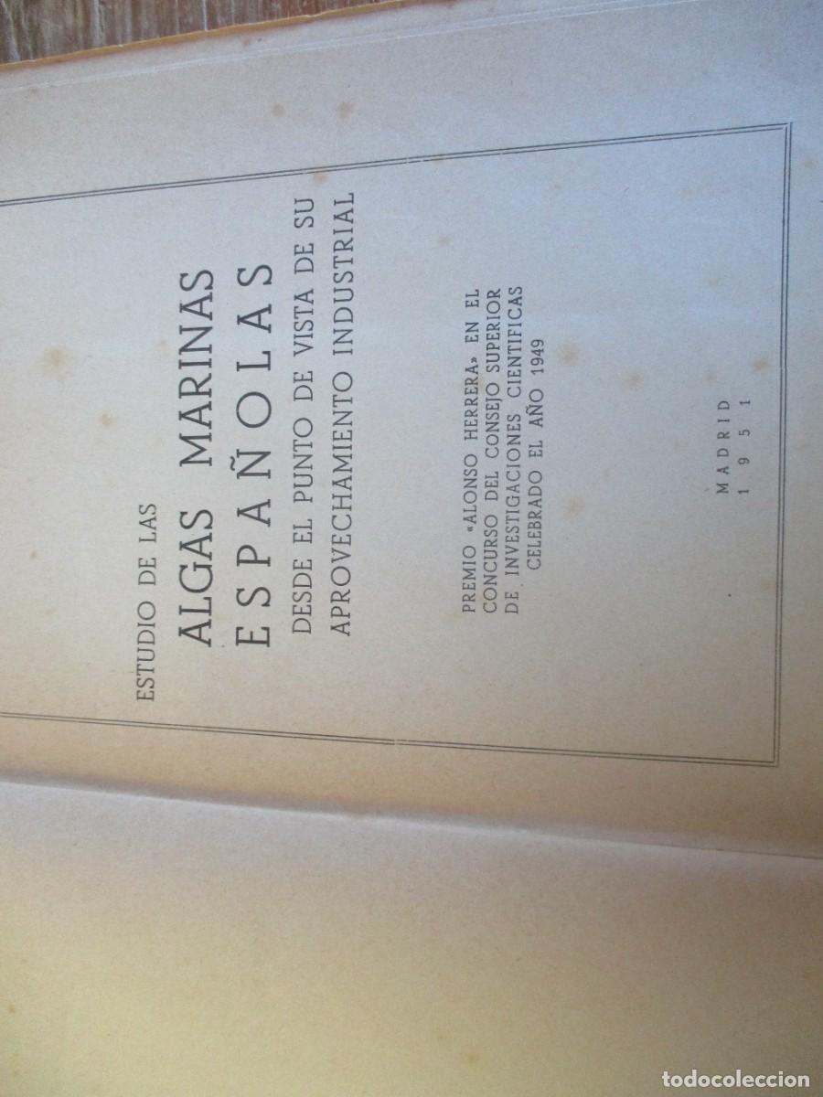 Libros de segunda mano: FRANCISCO CABRERO G&Oacute;MEZ Estudio de las algas marinas espa&ntilde;olas W18603 - Foto 2