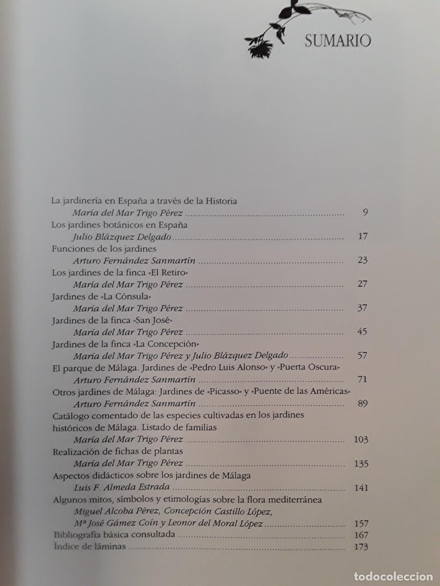 Libros de segunda mano: LOS JARDINES DE M&Aacute;LAGA. ITINERARIO BOT&Aacute;NICO. - Foto 2