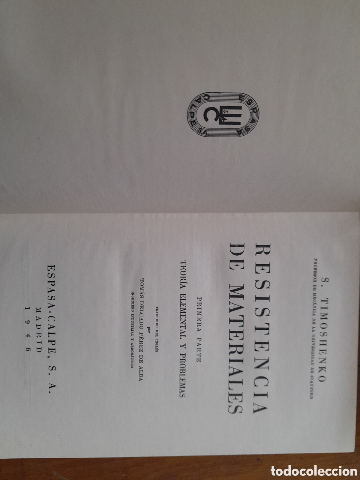 Libros de segunda mano de ciencias: Resistencia de materiales.S.Timoshenko.1946 - Foto 2