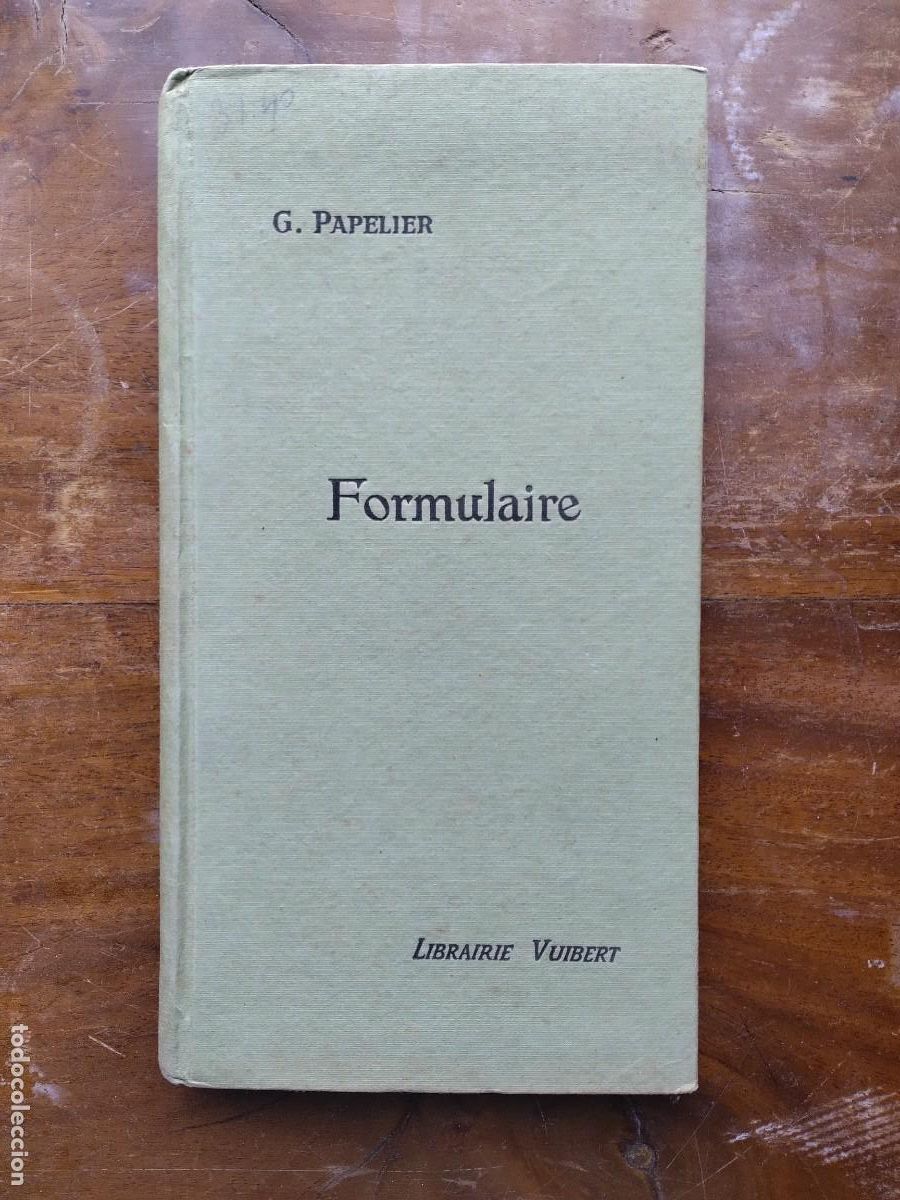 Libros de segunda mano de ciencias: Formulaire de mathematiques apreciables 1937 - Foto 1