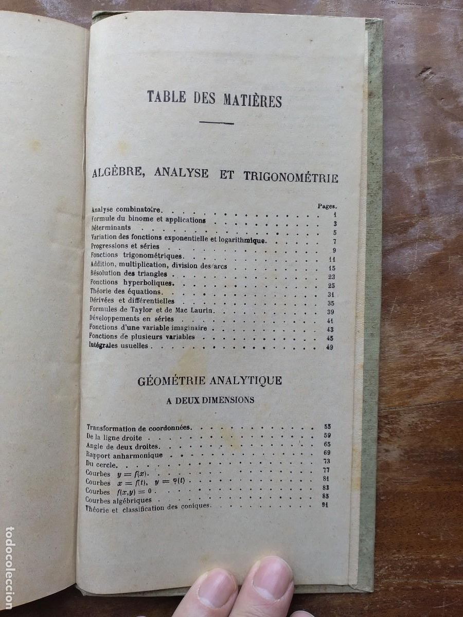 Libros de segunda mano de ciencias: Formulaire de mathematiques apreciables 1937 - Foto 4
