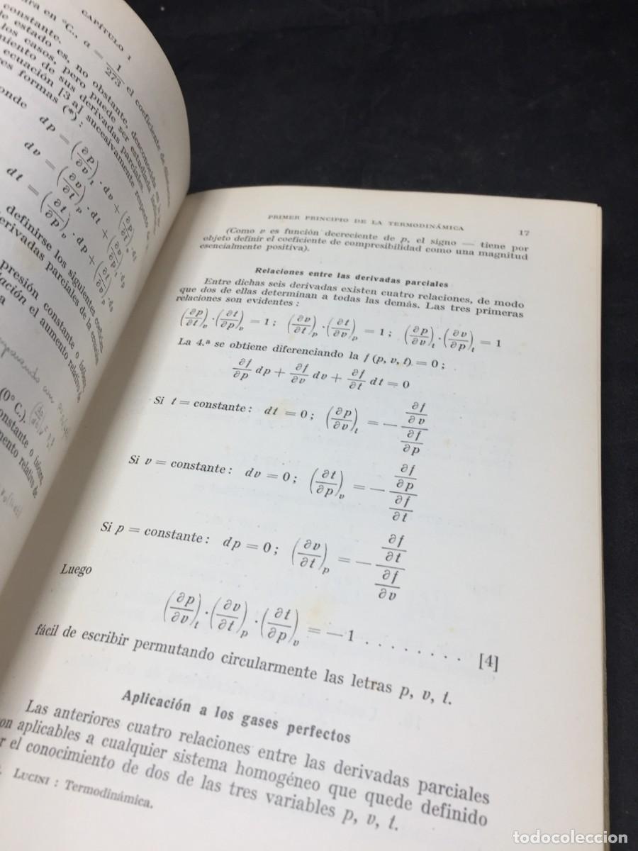 Libros de segunda mano de ciencias: Termodin&aacute;mica aplicada. M. Lucini, editorial Labor 1940 - Foto 12