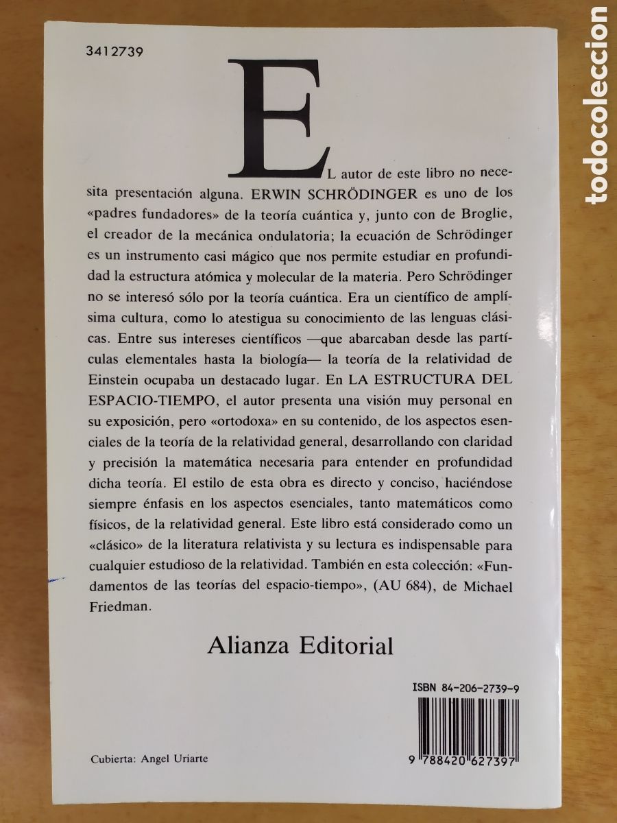 Libros de segunda mano de ciencias: LA ESTRUCTURA DEL ESPACIO-TIEMPO / ERWIN SCHR&Ouml;DINGER / 1992. ALIANZA - Foto 10