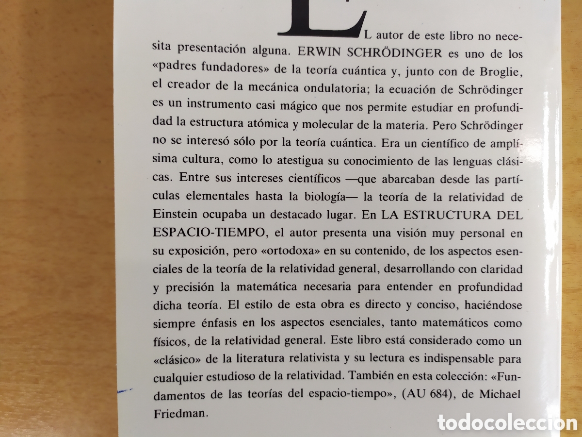 Libros de segunda mano de ciencias: LA ESTRUCTURA DEL ESPACIO-TIEMPO / ERWIN SCHR&Ouml;DINGER / 1992. ALIANZA - Foto 11