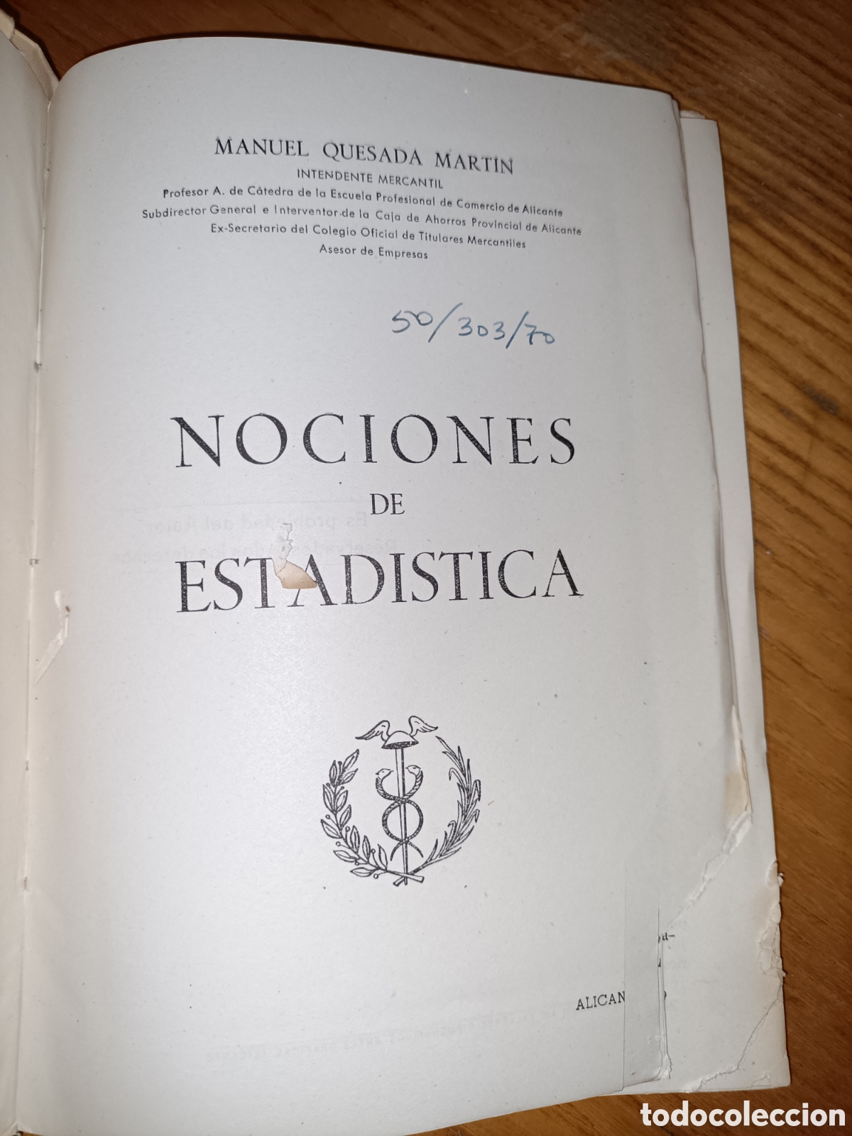 Libros de segunda mano de ciencias: Nociones de estad&iacute;stica. Manuel Quesada Mart&iacute;n. 1957 - Foto 2