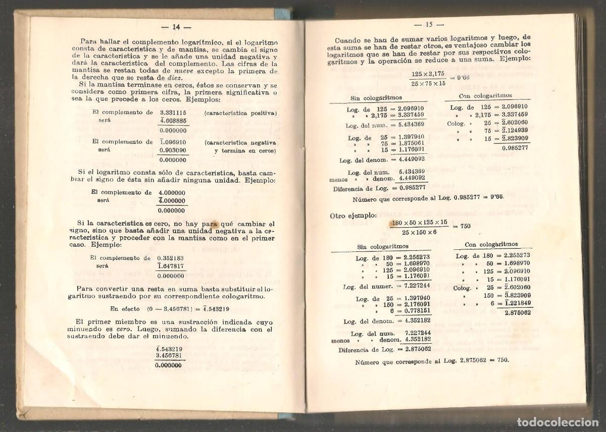 Libros de segunda mano de ciencias: TABLAS DE LOGARITMOS Y TRIGONOM&Eacute;TRICAS. EDICIONES BRU&Ntilde;O. 1968. (T/5) - Foto 4