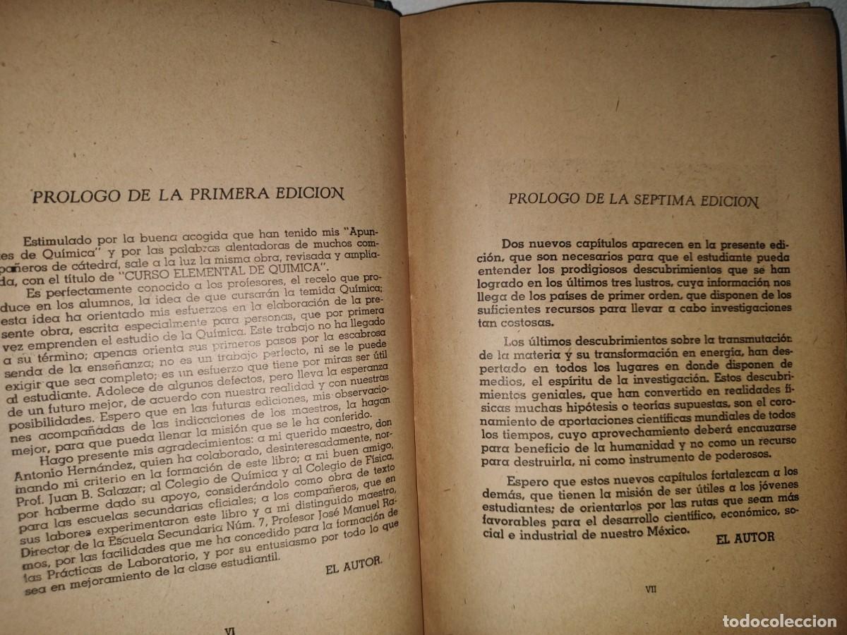 Libros de segunda mano de ciencias: 70- CURSO ELEMENTAL DE QU&Iacute;MICA - ING. R. DOM&Iacute;NGUEZ R. - 1948 - Foto 5
