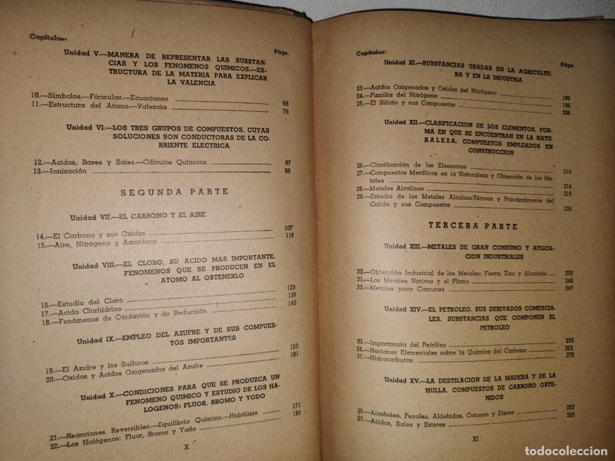 Libros de segunda mano de ciencias: 70- CURSO ELEMENTAL DE QU&Iacute;MICA - ING. R. DOM&Iacute;NGUEZ R. - 1948 - Foto 7
