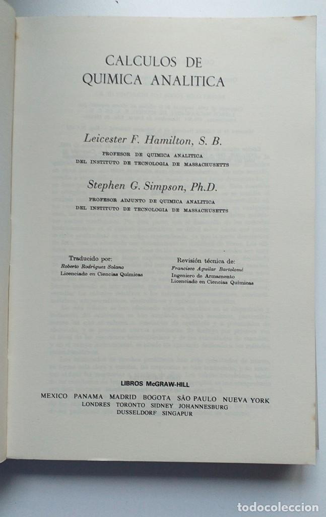 Libros de segunda mano de ciencias: C&aacute;lculos de Qu&iacute;mica Anal&iacute;tica - Foto 2