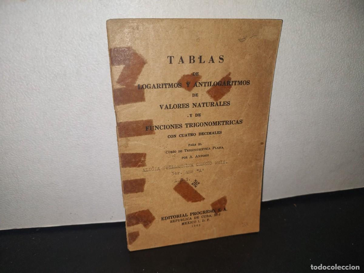 Libros de segunda mano de ciencias: 71- LIBRETILLO. TABLA DE LOGARITMOS Y ANTILOGARITMOS DE VALORES NATURALES... - 1962 - Foto 1
