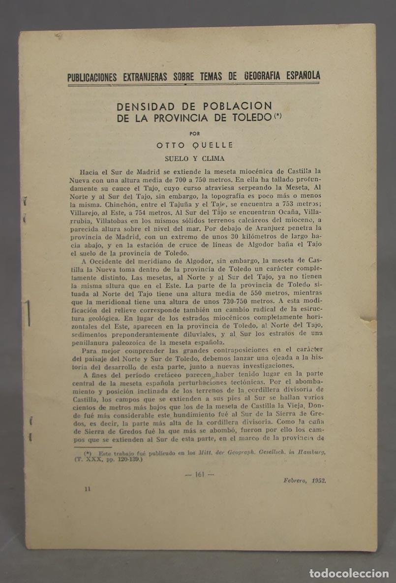 Gebrauchte B&uuml;cher: DENSIDAD DE POBLACION DE LA PROVINCIA DE TOLEDO. QUELLO. SUELO Y CLIMA