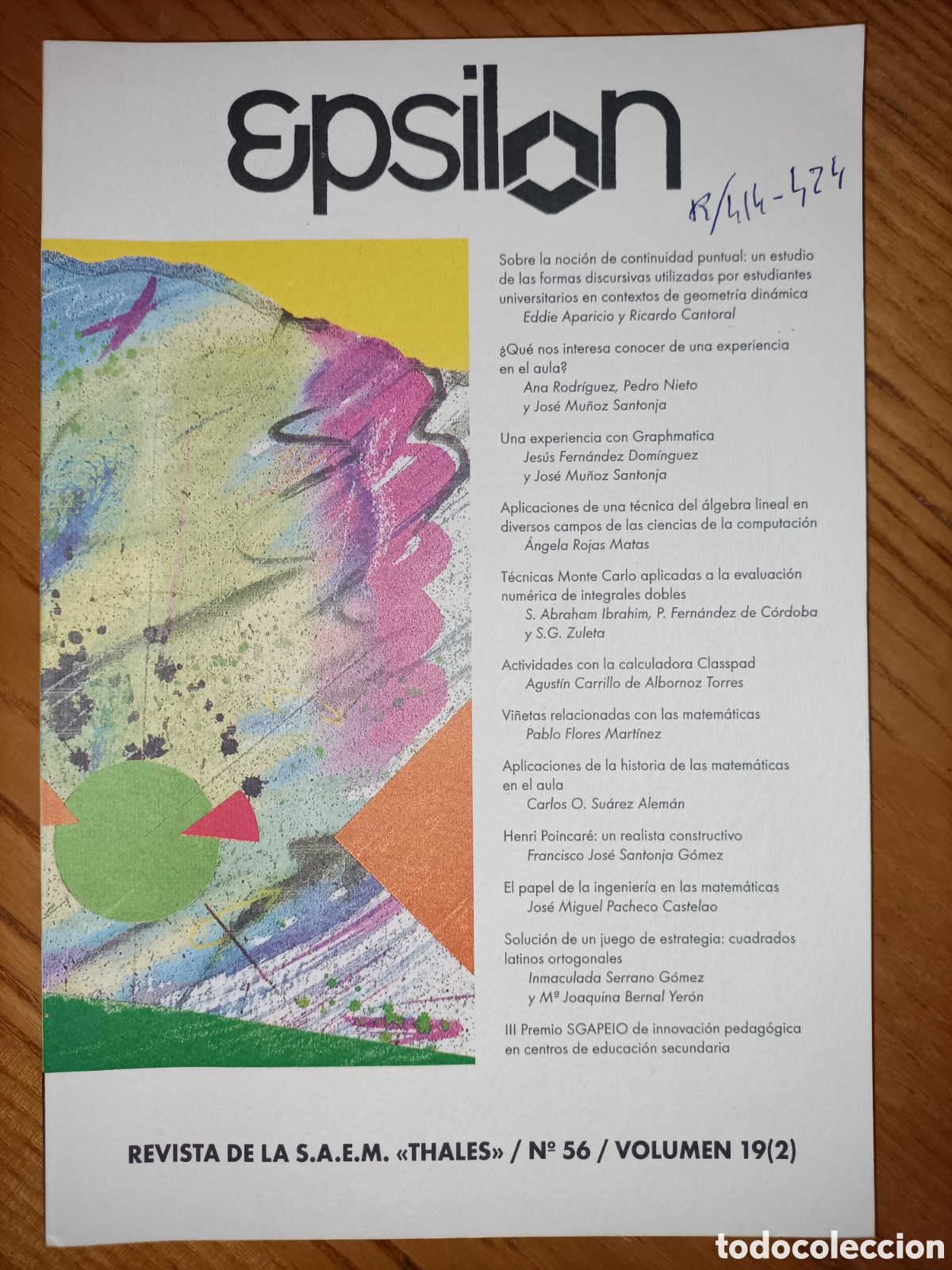 Libros de segunda mano de ciencias: Epsilon 56. 2003. Revista de matem&aacute;ticas - Foto 1