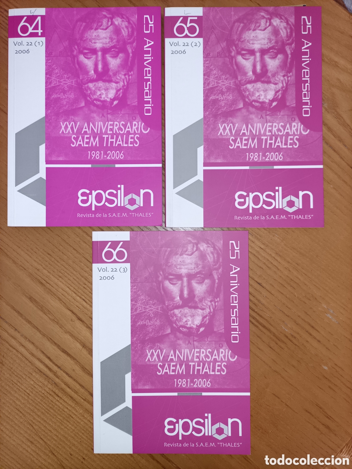 Libros de segunda mano de ciencias: Epsilon 64, 65 y 66. 2006. Revista de matem&aacute;ticas - Foto 1