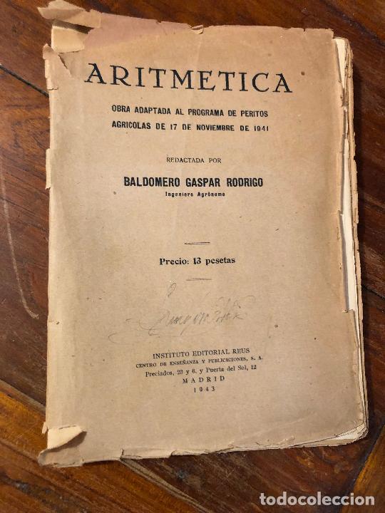 Libri di seconda mano: ARITMETICA, BALDOMERO GASPAR RODRIGO 1943
