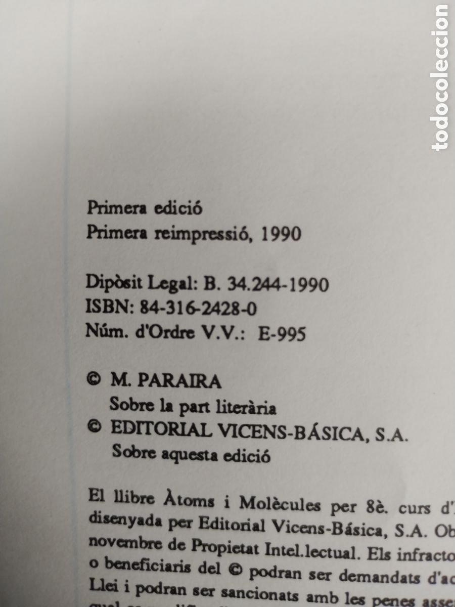 Libros de segunda mano de ciencias: ATOMS I MOLECULES any 1990 - Foto 2
