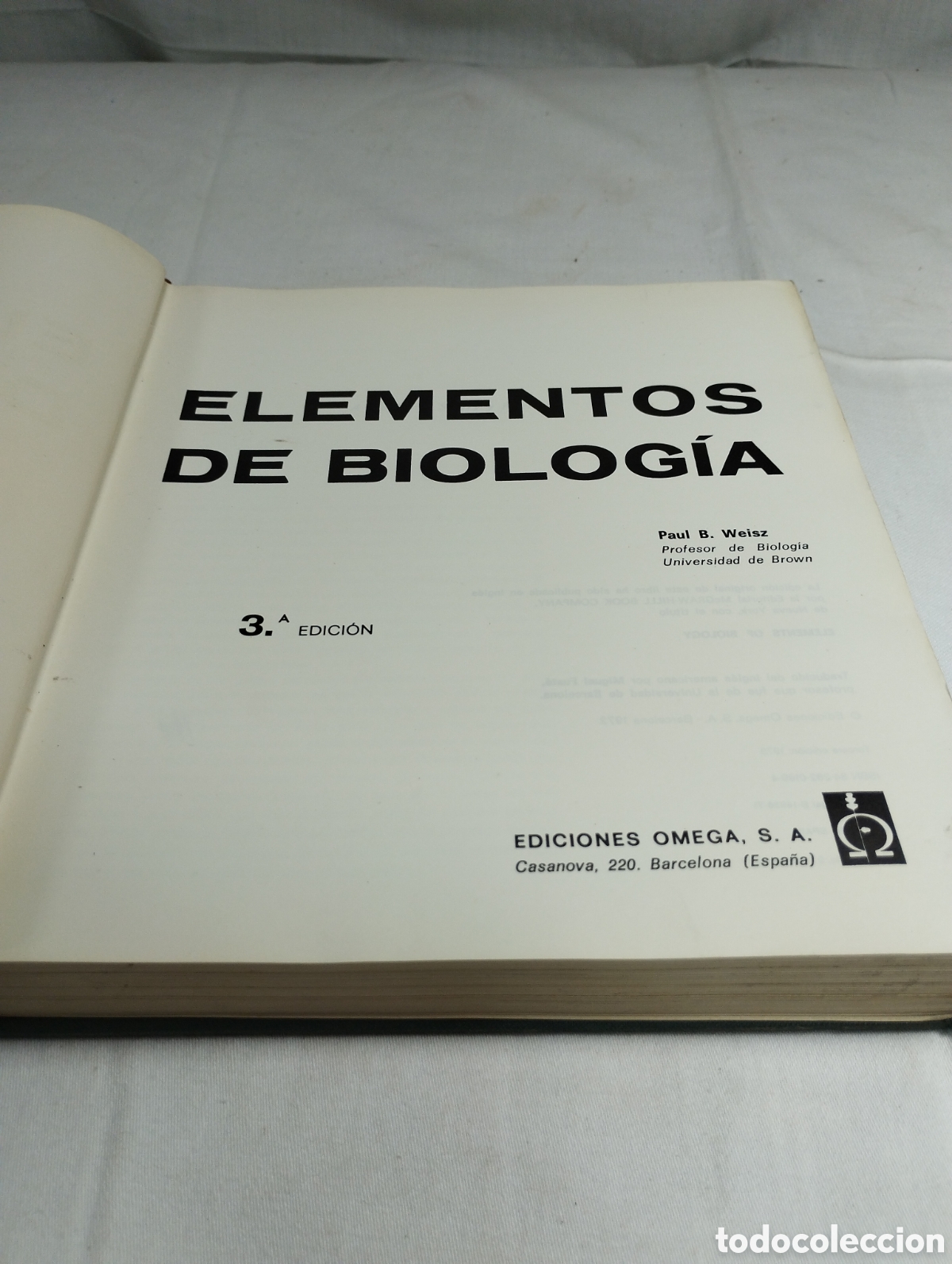 Libros de segunda mano: Elementos de biolog&iacute;a. Ediciones Omega, 1972 KKB - Foto 3