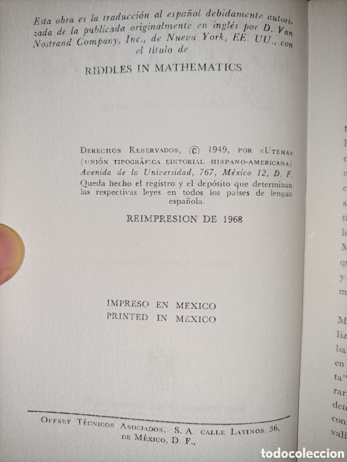 Libros de segunda mano de ciencias: Paradojas matem&aacute;ticas. Northrop. UTEHA. - Foto 4