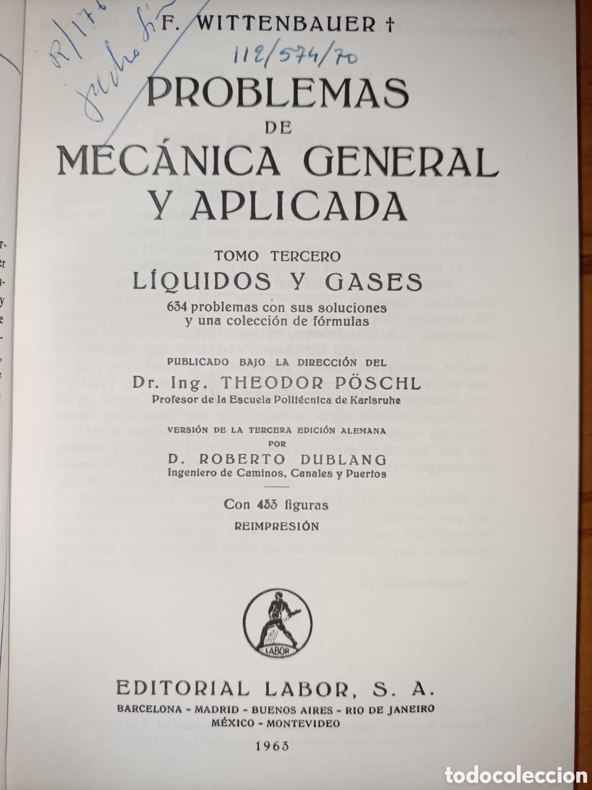 Libros de segunda mano de ciencias: Problemas de mec&aacute;nica general y aplicada VOL III. Wittenbauer. Labor - Foto 2