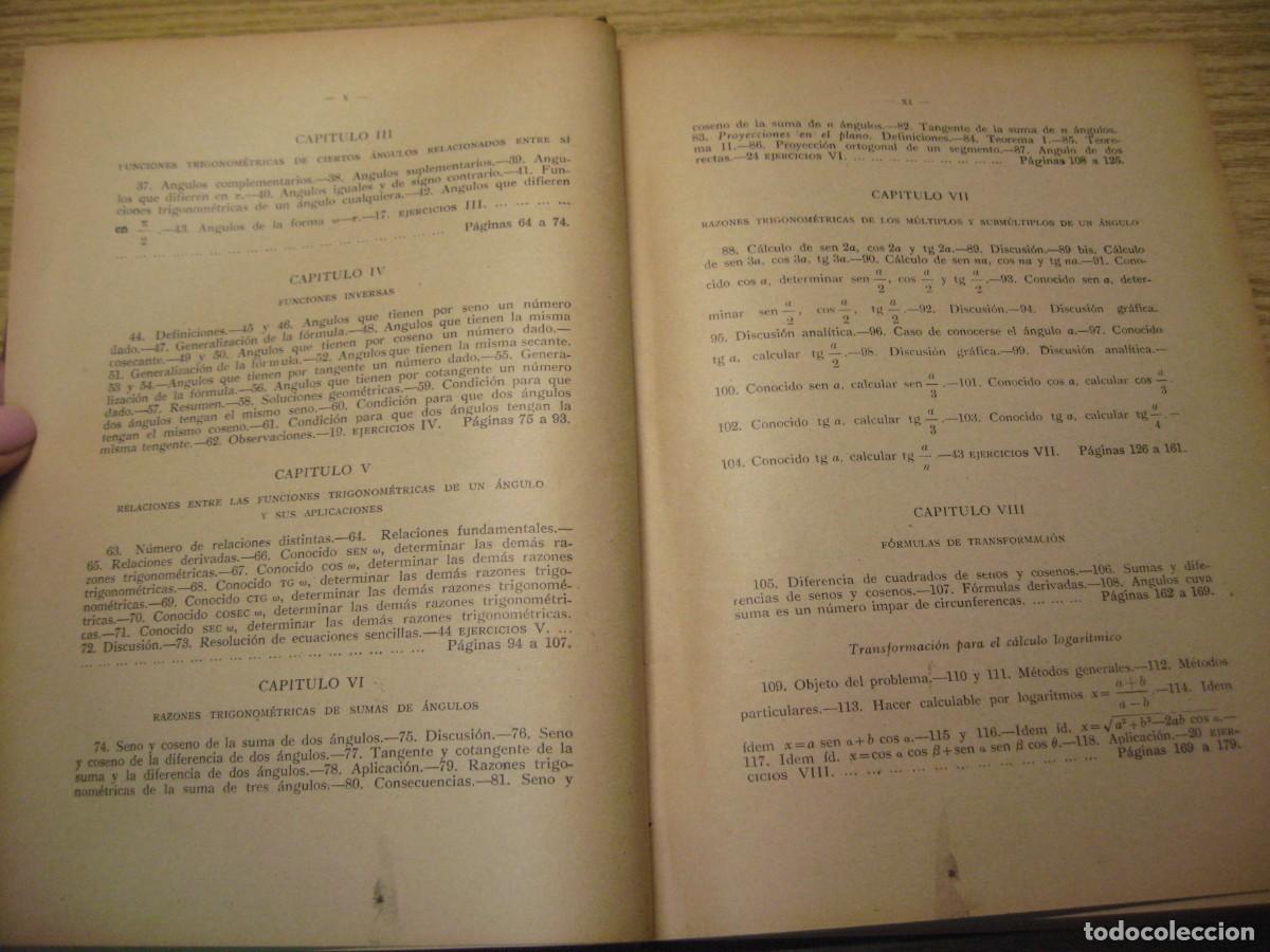 Libros de segunda mano de ciencias: TRIGONOMETRIA. RECTILINEA Y ESFERICA. ANTONIO S. SANCHEZ SERRANO. 1944 - Foto 6
