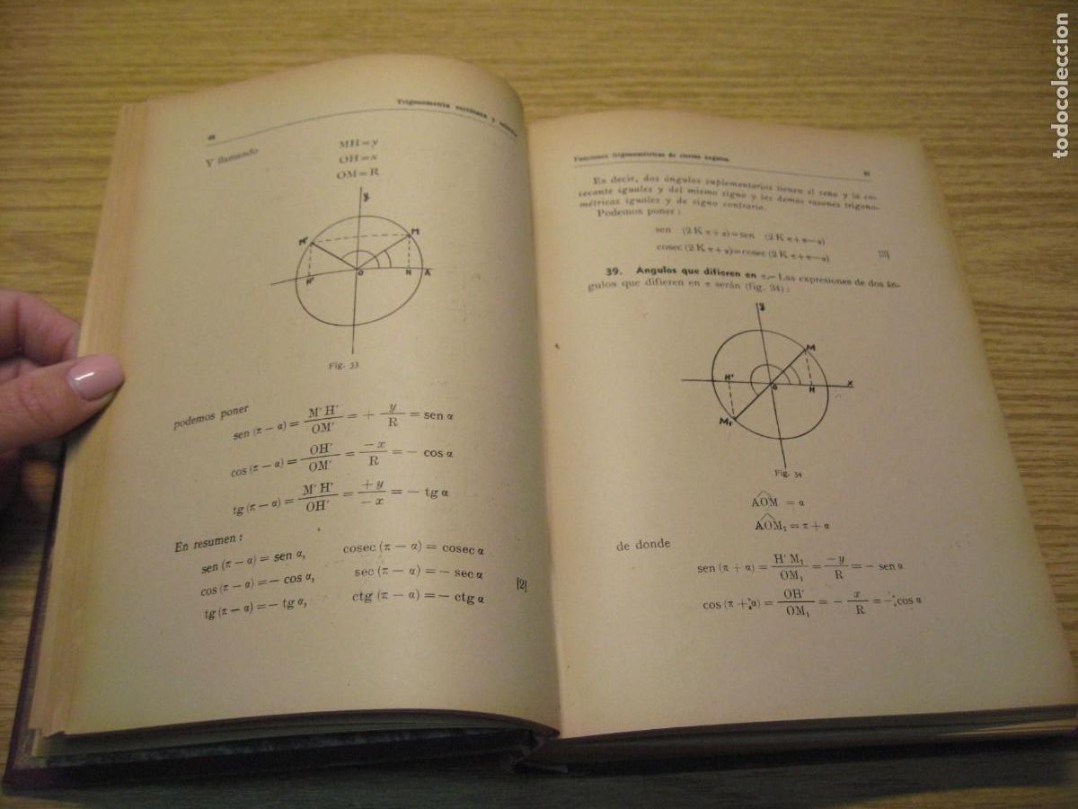Libros de segunda mano de ciencias: TRIGONOMETRIA. RECTILINEA Y ESFERICA. ANTONIO S. SANCHEZ SERRANO. 1944 - Foto 7