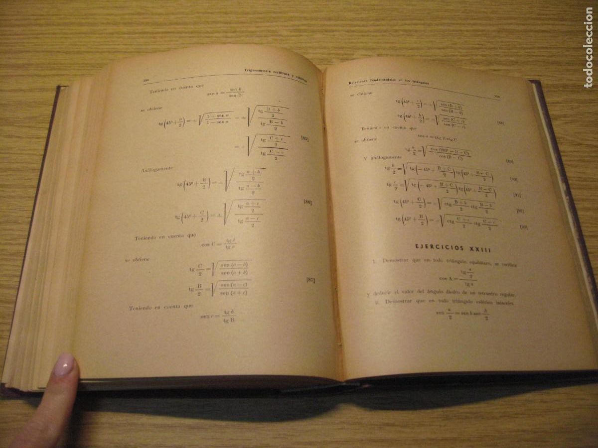 Libros de segunda mano de ciencias: TRIGONOMETRIA. RECTILINEA Y ESFERICA. ANTONIO S. SANCHEZ SERRANO. 1944 - Foto 12