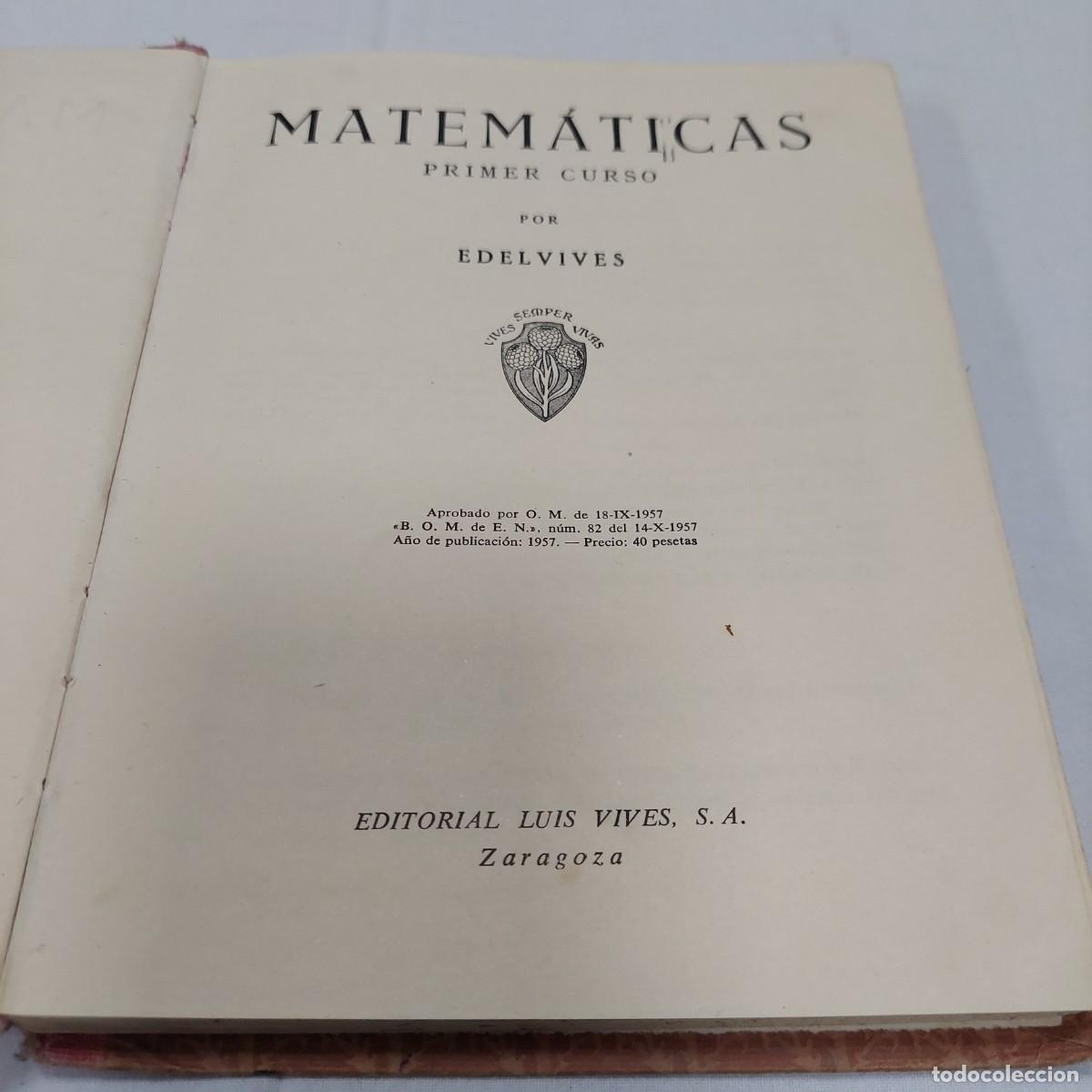 Libros de segunda mano de ciencias: Libro matem&aacute;ticas escuela Edelvives 1957 - Foto 4
