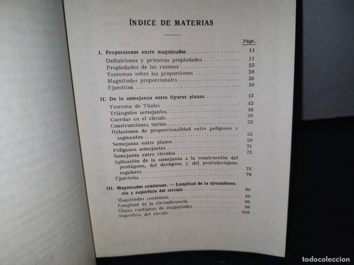 Libros de segunda mano de ciencias: 74- ELEMENTOS DE GEOMETR&Iacute;A. TOMO SEGUNDO - FRANCESCO SEVERI - 1958 - Foto 6