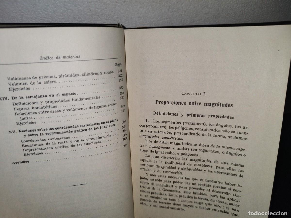 Libros de segunda mano de ciencias: 74- ELEMENTOS DE GEOMETR&Iacute;A. TOMO SEGUNDO - FRANCESCO SEVERI - 1958 - Foto 8