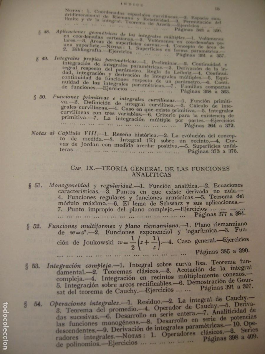 Libros de segunda mano de ciencias: ELEMENTOS DE LA TEORIA DE FUNCIONES. J.REY PASTOR. 1961. - Foto 13