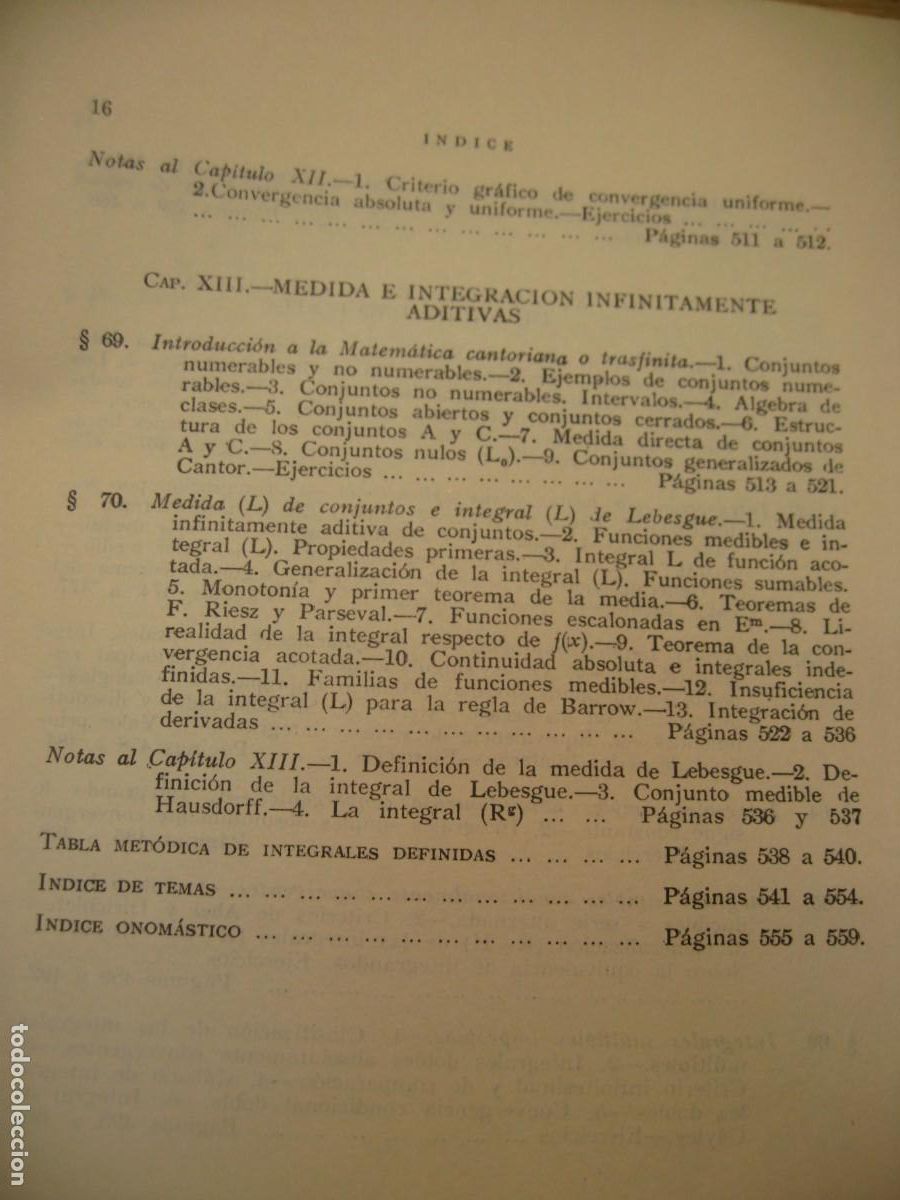 Libros de segunda mano de ciencias: ELEMENTOS DE LA TEORIA DE FUNCIONES. J.REY PASTOR. 1961. - Foto 16