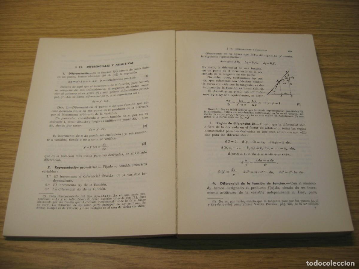 Libros de segunda mano de ciencias: ELEMENTOS DE LA TEORIA DE FUNCIONES. J.REY PASTOR. 1961. - Foto 17
