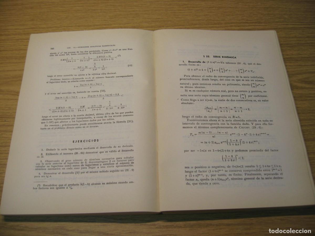 Libros de segunda mano de ciencias: ELEMENTOS DE LA TEORIA DE FUNCIONES. J.REY PASTOR. 1961. - Foto 21