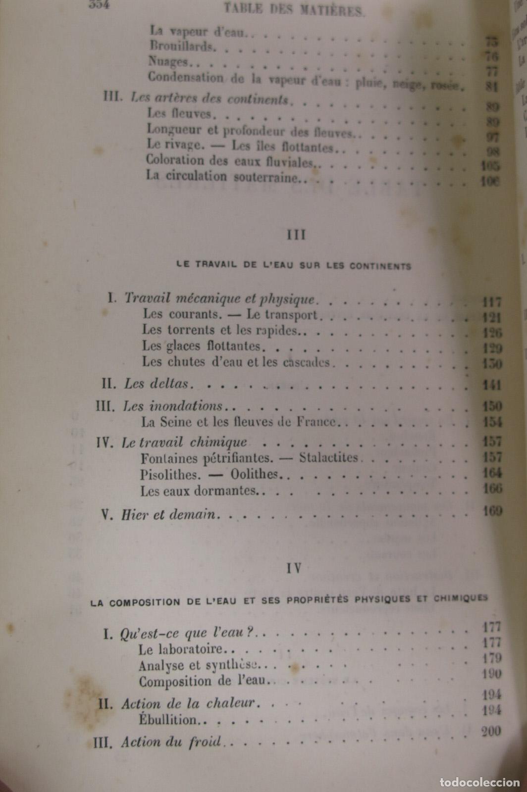 Libros de segunda mano: L&acute;EAU. TISSANDIER. 1873 - Foto 3