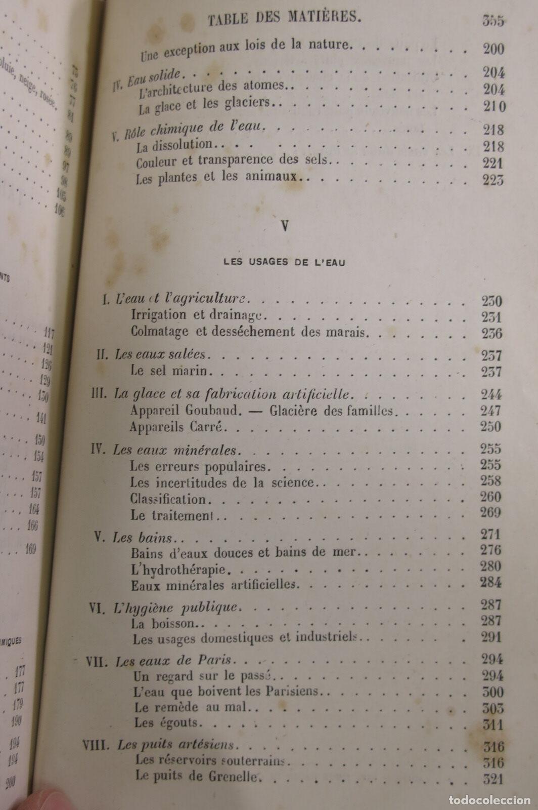 Libros de segunda mano: L&acute;EAU. TISSANDIER. 1873 - Foto 4