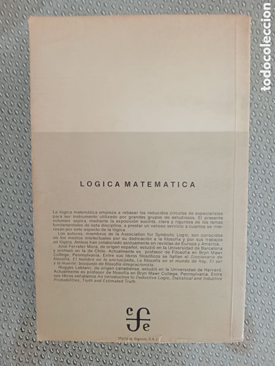 Libros de segunda mano de ciencias: L&oacute;gica matem&aacute;tica / Jos&eacute; Ferrater Mora y Hugues Leblanc - Foto 3