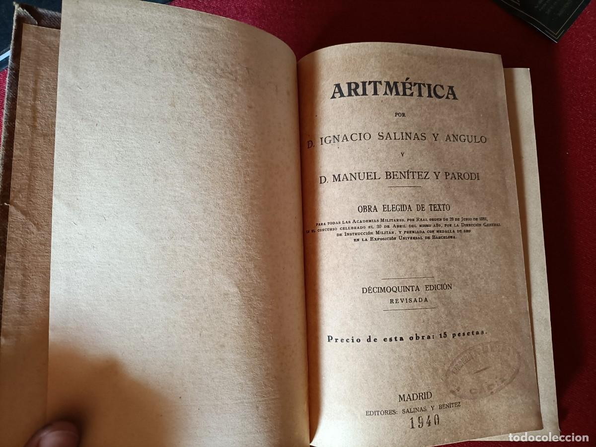 Libros de segunda mano de ciencias: Aritm&eacute;tica. Salinas y Ben&iacute;tez. 1940 - Foto 3