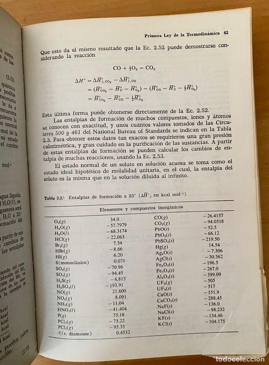 Libros de segunda mano de ciencias: Fisicoqu&iacute;mica, de Farrington Daniels y Robert A. Alberty - Foto 3