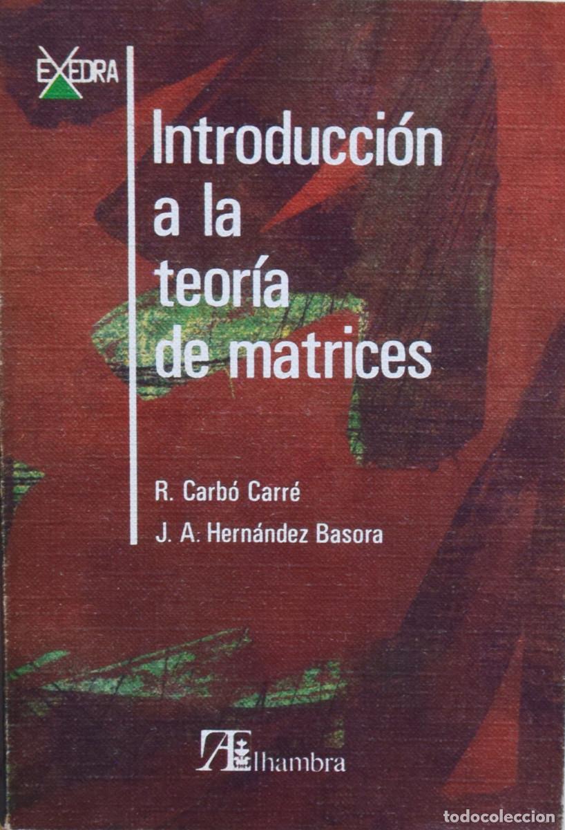 Second hand books of Sciences: INTRODUCCI&Oacute;N A LA TEOR&Iacute;A DE LAS MATRICES - R. CARB&Oacute; CARR&Eacute; y J. A. HERN&Aacute;NDEZ BASORA