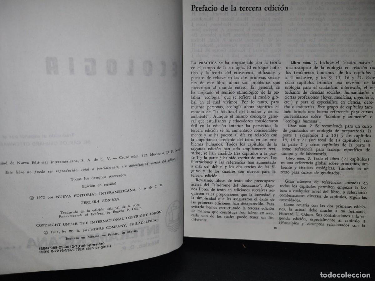 Libros de segunda mano: 13- ECOLOG&Iacute;A - EUGENE P. ODUM - Foto 4