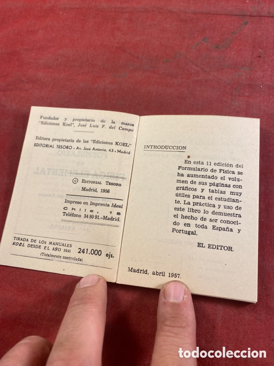 Libros de segunda mano de ciencias: KOEL FORMULARIO DE F&Iacute;SICA ELEMENTAL - Foto 3