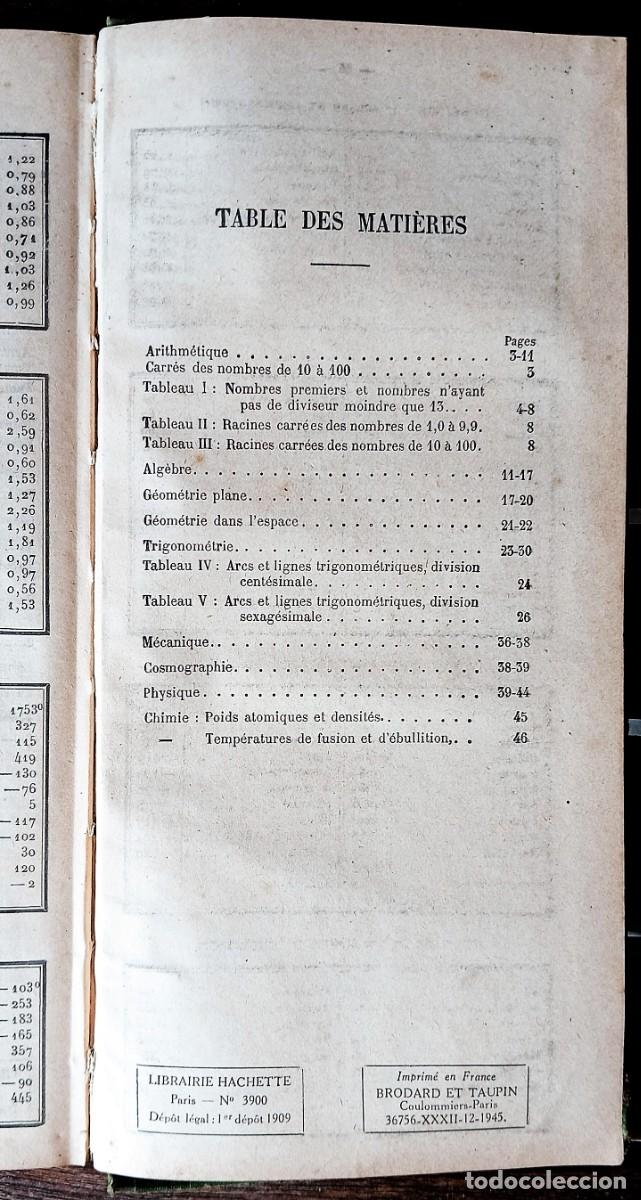 Libros de segunda mano de ciencias: NOUVELLES TABLES DE LOGARITHMES, Bouvart & Ratinet (en franc&eacute;s) - Foto 3